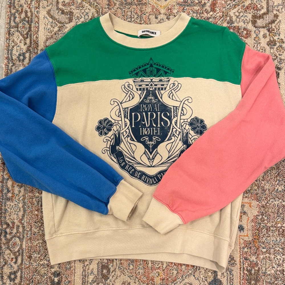 Free People Multicolor Graphic Crewneck Sweater